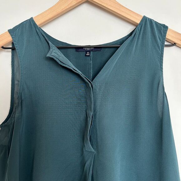 Madewell Composition Silk Tank - Dark Spruce - Picture 4 of 9